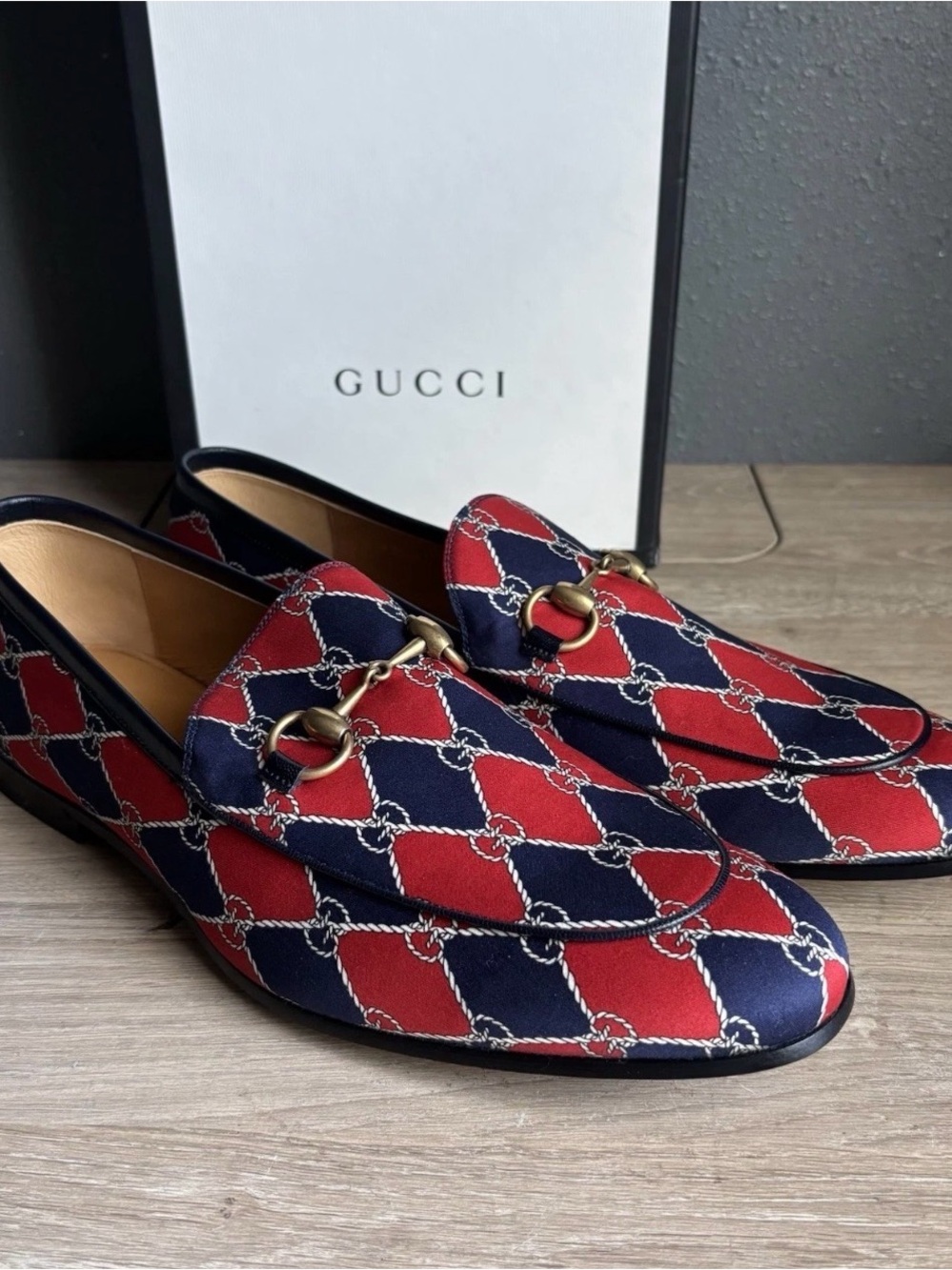 GUCCI Rhombus horsebit Loafer men Jordaan brixton shoes AUTHENTIC NEW 10